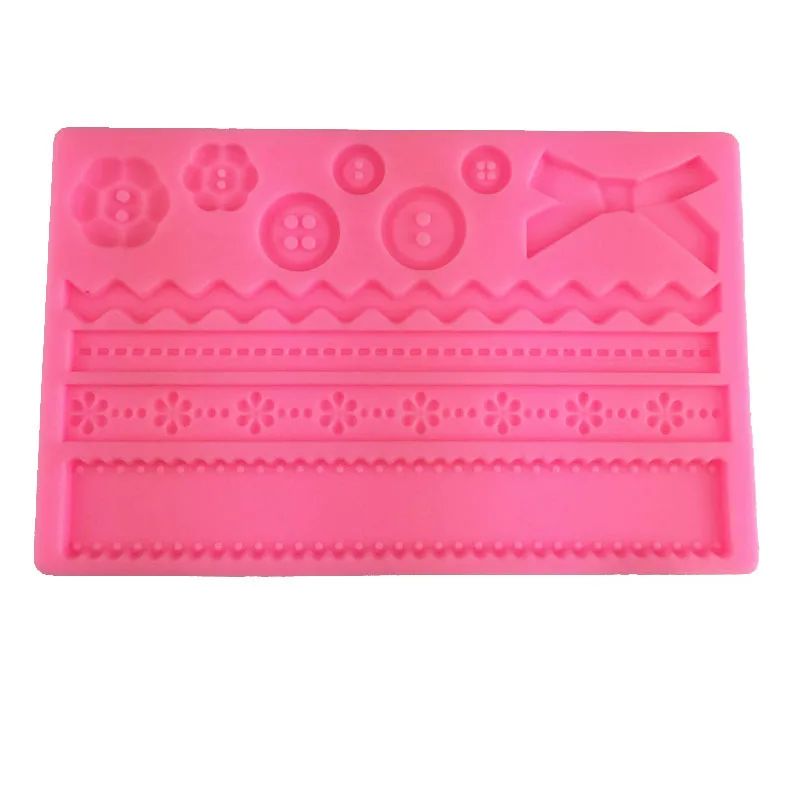 

Button Bowknot Fondant Cake Embossed Cushion Silicone Dry Pacemaker DIY Cake Decorative Baking Tool