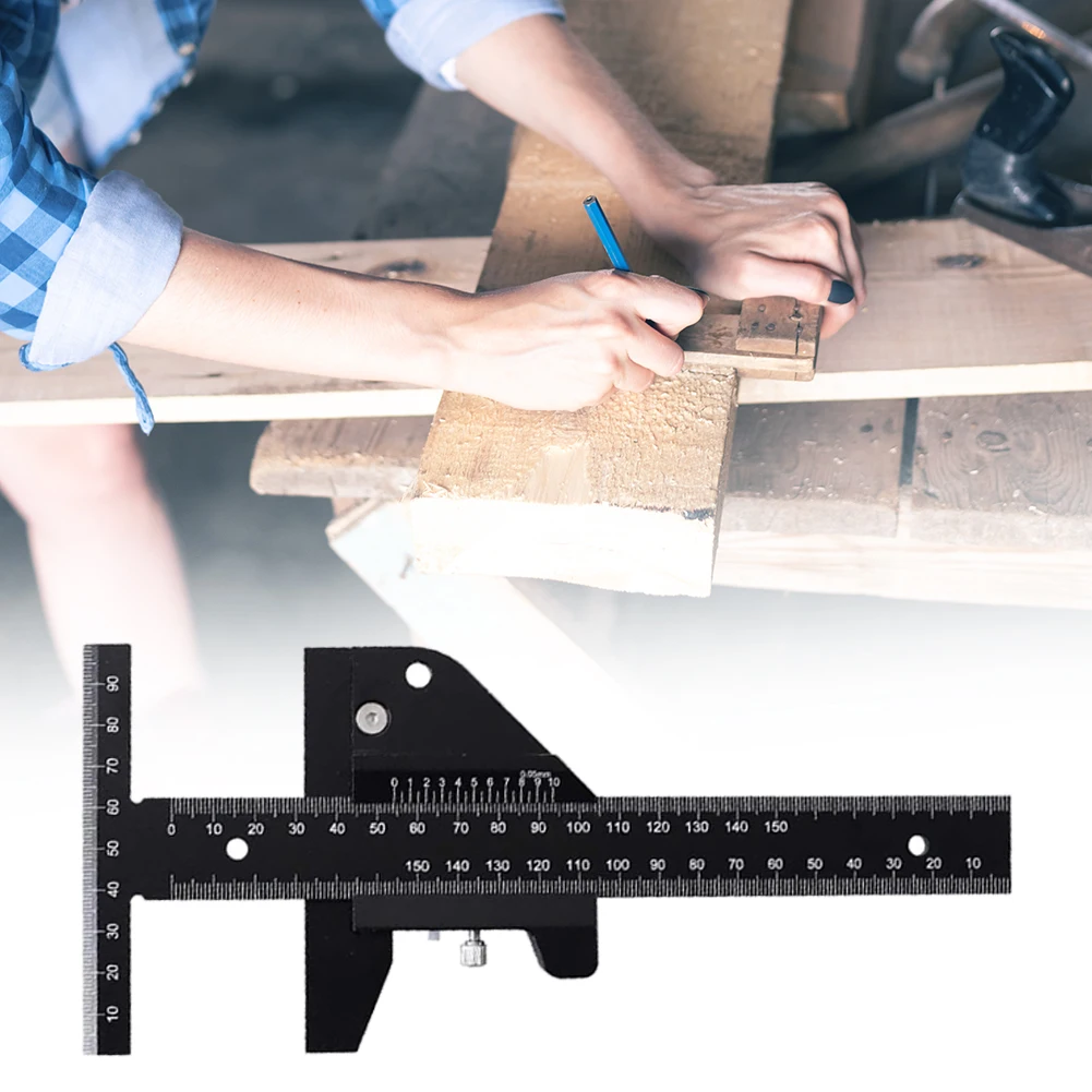 

Т-образные весы, линейка, измеритель, калибр из алюминиевого сплава, раздвижной маркировочный инструмент для столярных работ, измерительны...