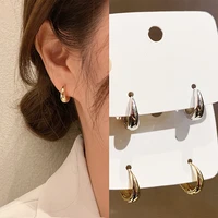 vintage minimalist gold silver color c shape hoop earrings for women birthday party fashion girl gifts jewelry jewelry