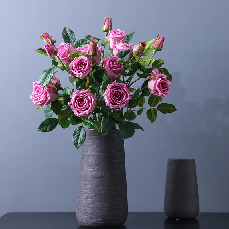 

81cm High Quality Simulation Moisturizing Rose Home Living Room Dining Table Wedding Decoration Long Pole Fake Artificial Flower