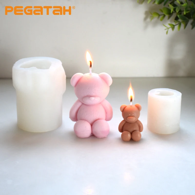 

3D Cute Cartoon Bear Silicone Candle Mold Resin Gypsum Ice Cube Baking Mold Bedroom Decor Birthday Party Gifts Wedding Souvenirs