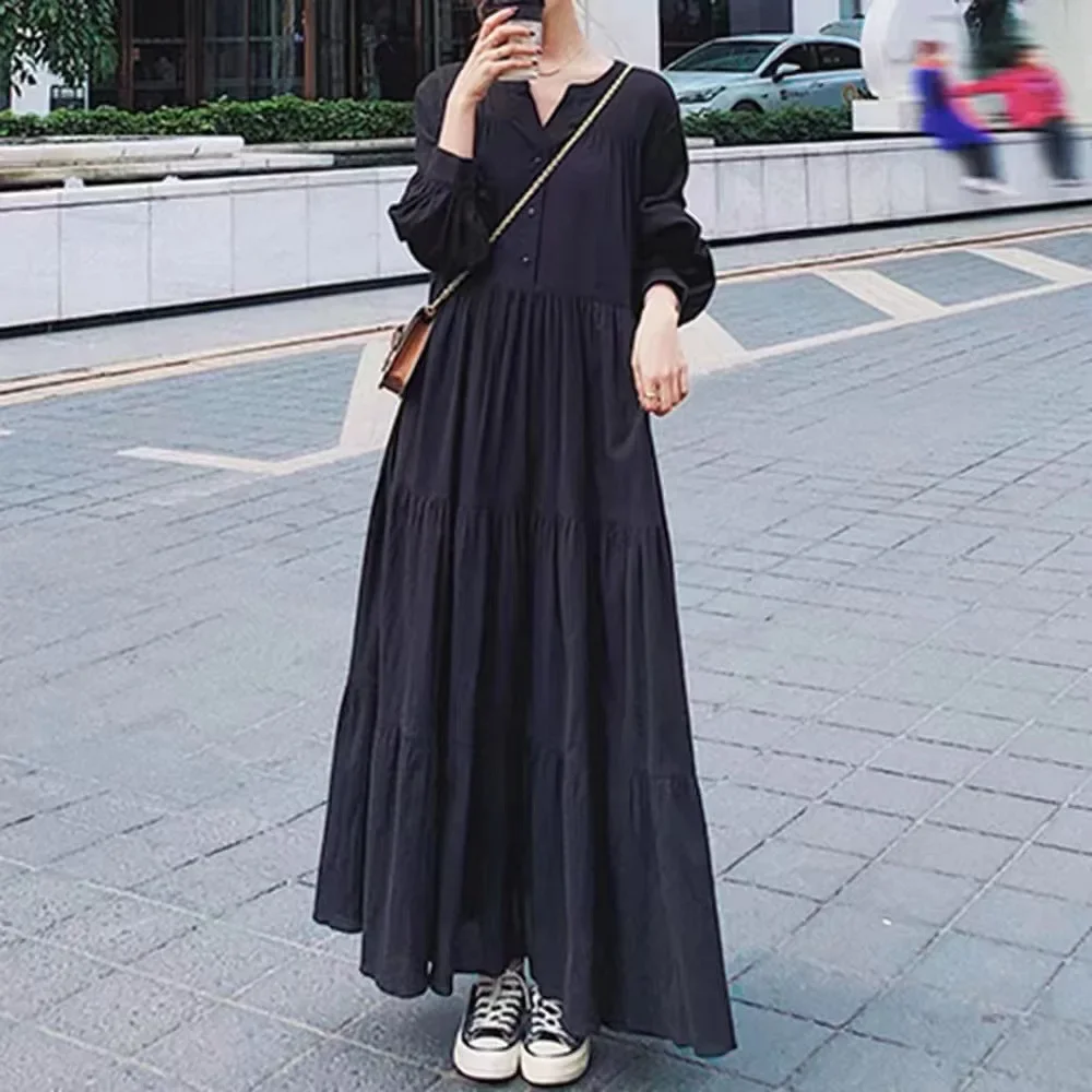 Женская одежда в уличном стиле INS винтажное платье с длинными