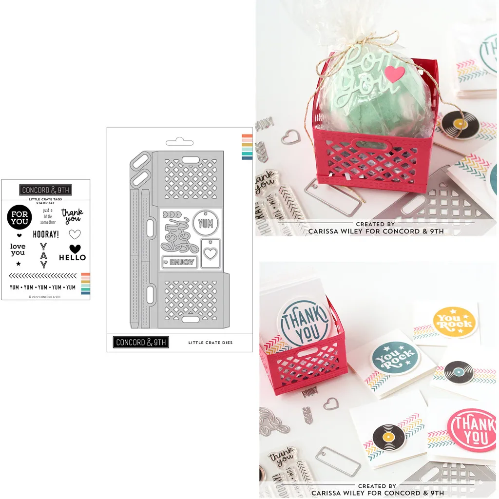 

Llttle Crate Tags Love Storage Metal Cutting Dies Clear Stamps Scrapbook Diary Decoration Embossin Template DIY Make Card 2023