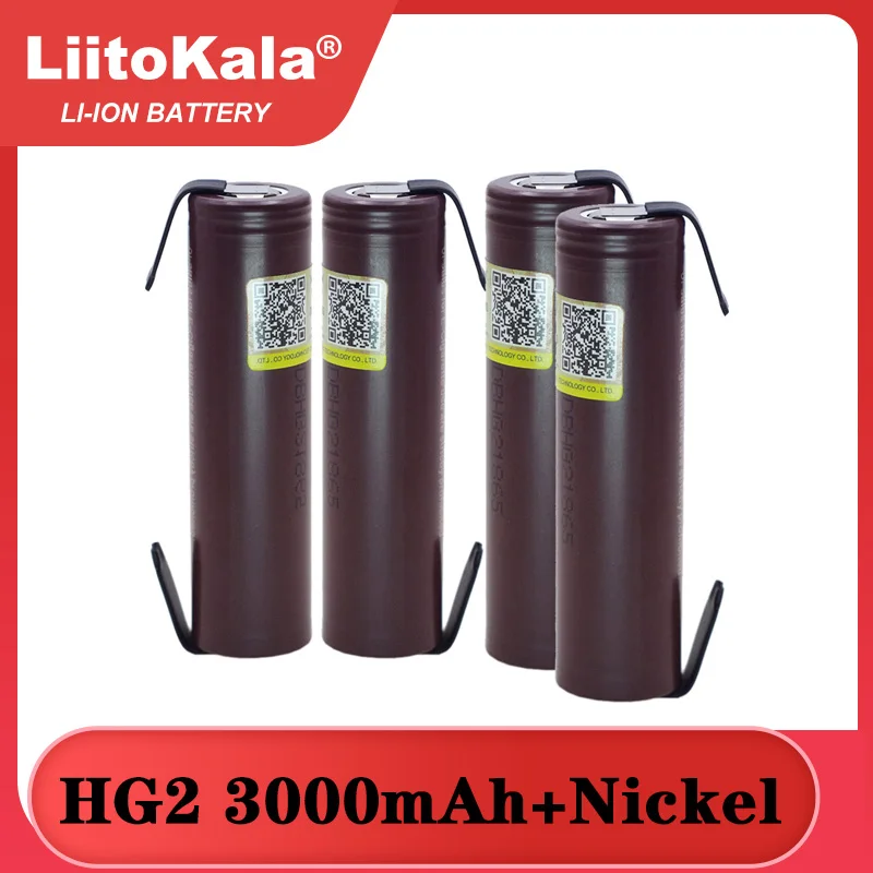 

Liitokala 100% новый HG2 18650 3000 мАч перезаряжаемый аккумулятор 18650HG2 3,6 в разряд 20 А батареи питания + DIY никель
