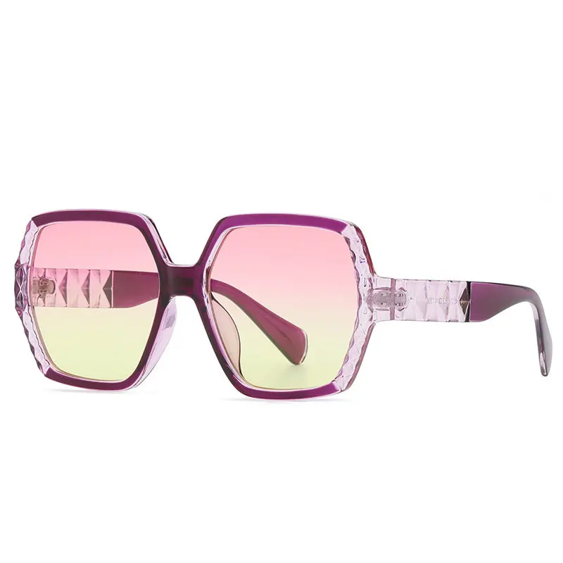 

New big frame sunglasses 9512 fashion color matching sunglasses female Joker box sunglasses tide UV400
