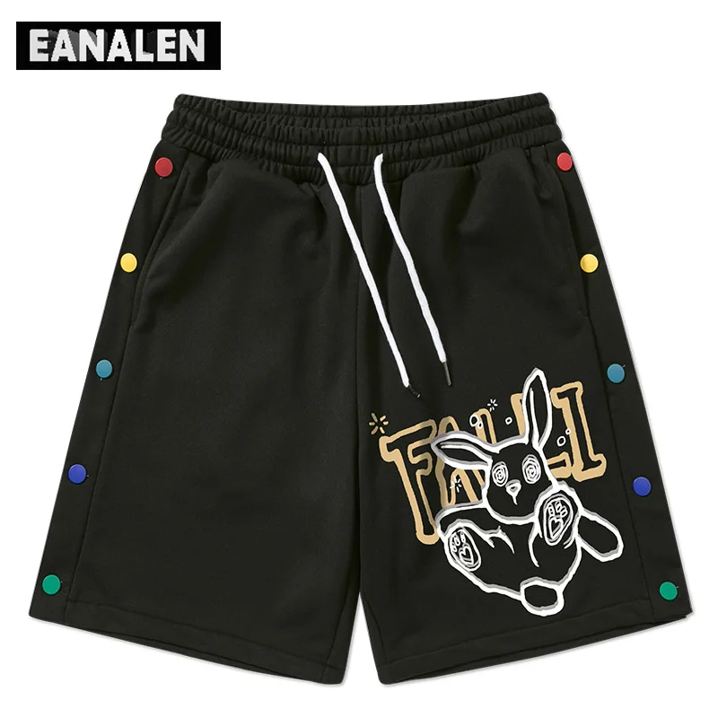 

Harajuku Vintage Graffiti Rabbit Casual Shorts Men's Oversized Hip Hop High Street Fashion Pants Basketball Sports Beach Bermuda