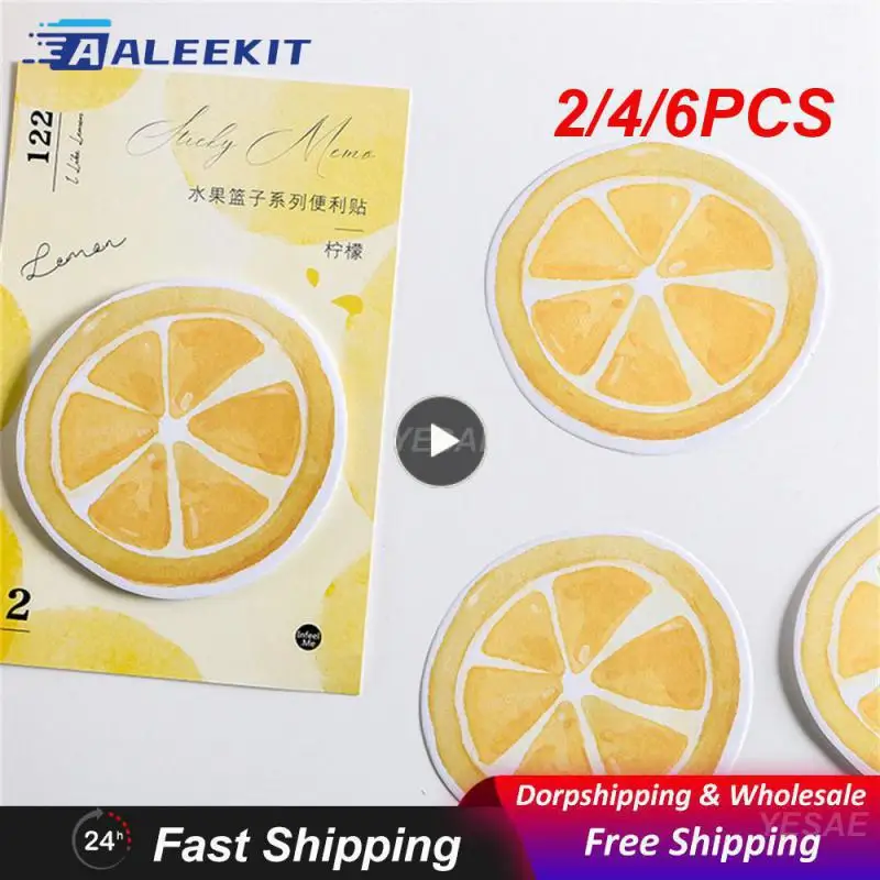 

2/4/6PCS Notepad Fresh Patterns Easy To Use 30 Sheets 13085mm Office Supplies Various Styles Fruit Pattern Paper