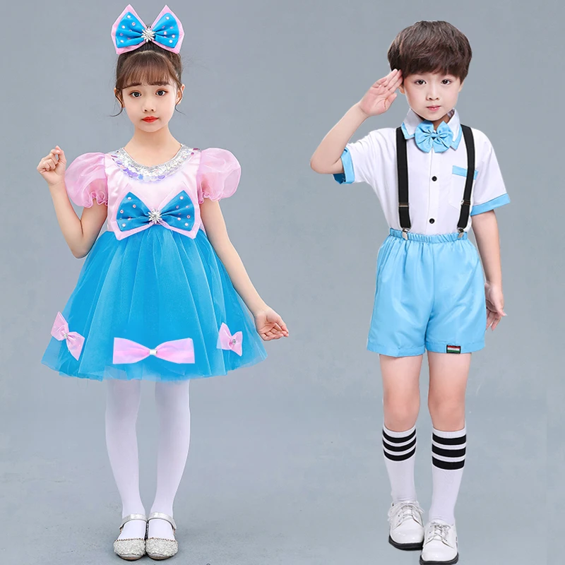 

Children's costume girl Pengpeng gauze skirt kindergarten dance dress princess skirt ballet bow performance dress