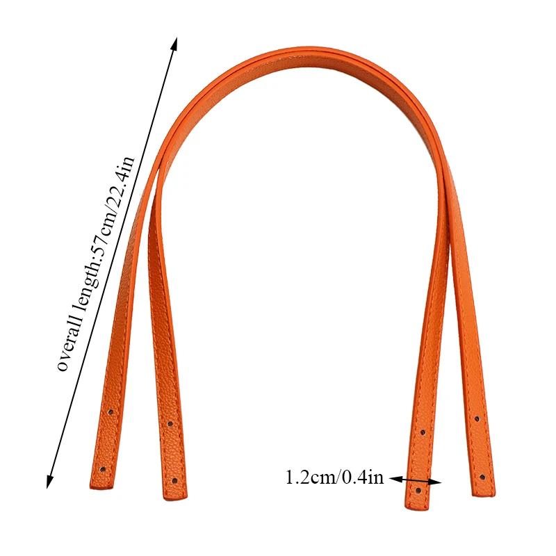

Solid Color Bag Accessories PU Shoulder Bag Strap Hand Strap Handles For Handbag Strap Rivet Bag Strap Lychee Pattern 1.2*57cm