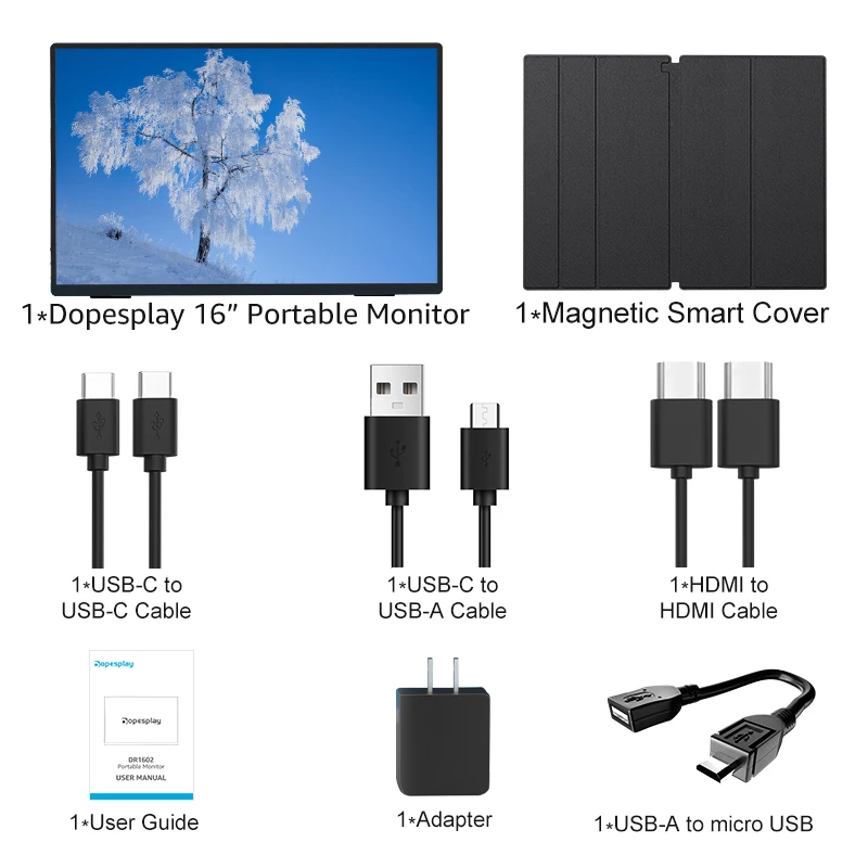 Портативный монитор Dopesplay 16 дюймов 2K 2560*1600 USB C