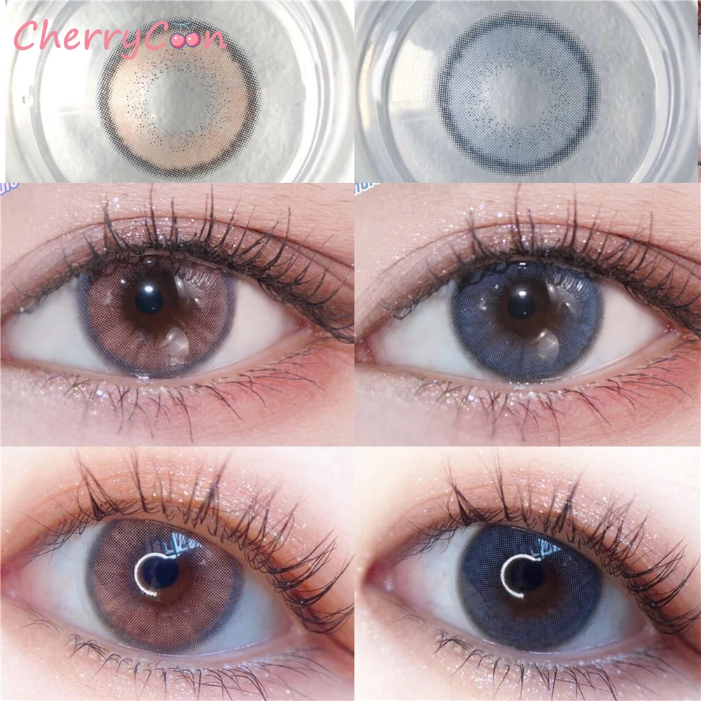

CherryCon RUBI Pink Contact Lenses Annually yearly Colored Soft for Eyes Contact Lens Myopia Prescription degree 2pcs/Pair