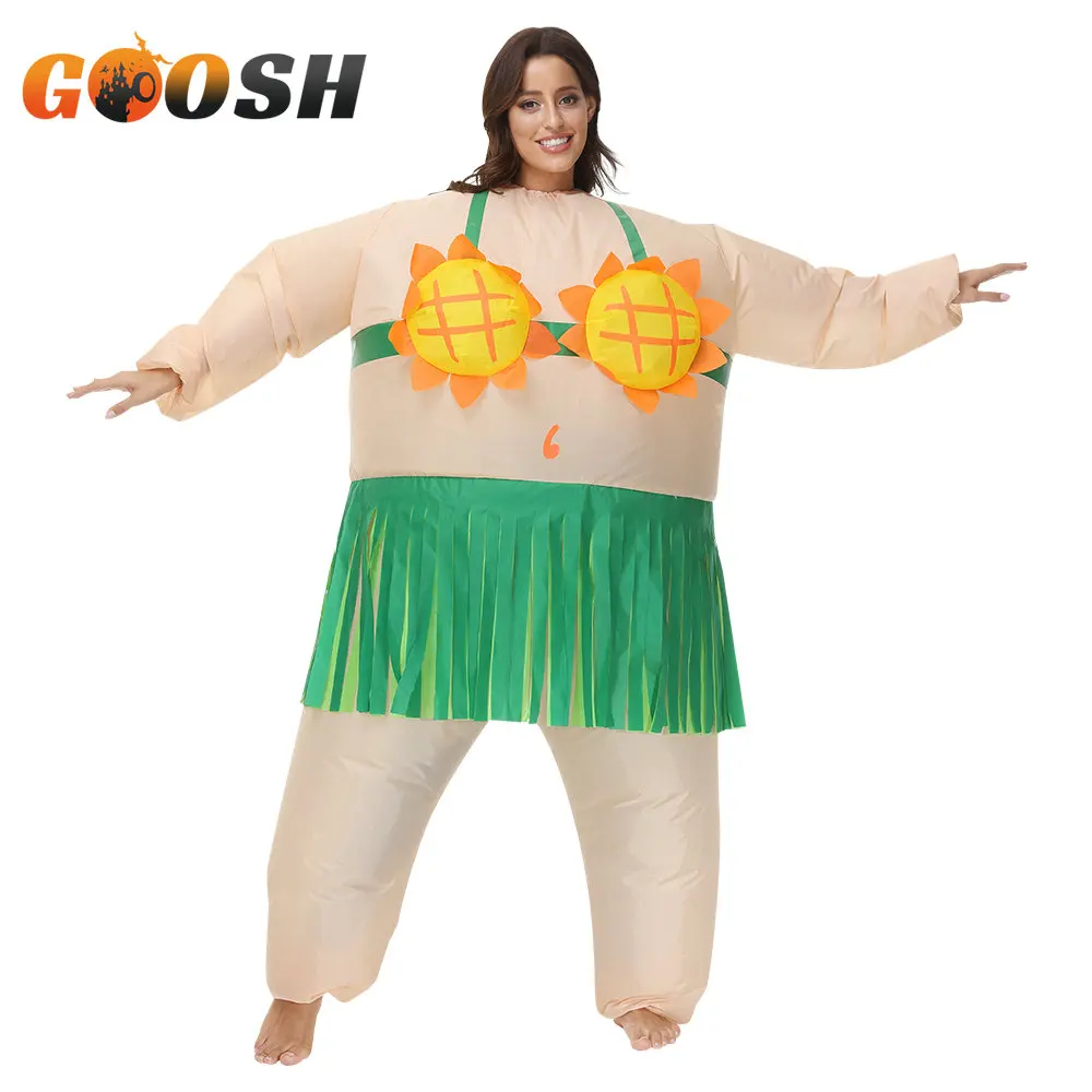 

Sunflower Hula Dress Inflatable Costume Women Cosplay Anime Fancy Dress Halloween Mascot Christmas Carnival Birthday Party Dress