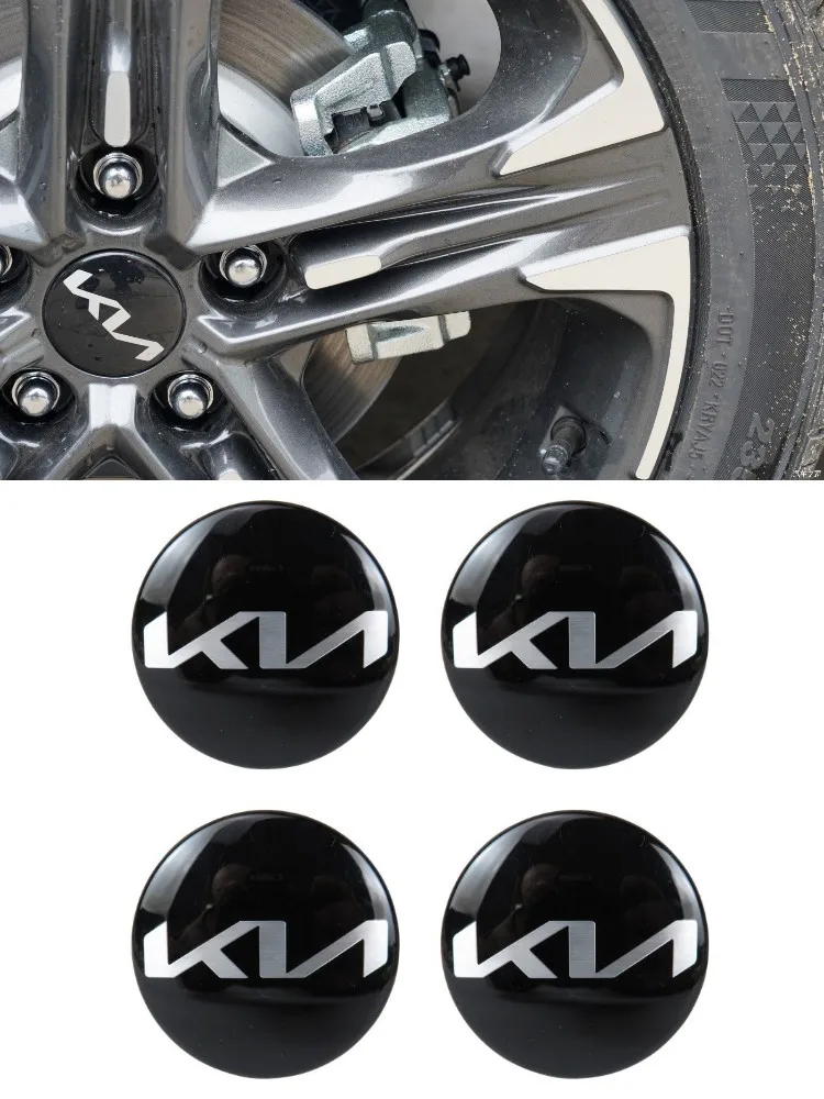 Badge Dust-Proof Cover Wheel Trim Set Car Styling Accessori 4pcs Auto Alloy Wheel Center Hub Caps Covers Hub Caps For K-IA Rio ceed sportage Sorento k2 k3 k4 k5 60mm