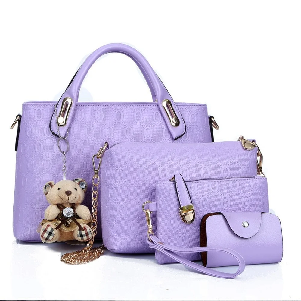 New Handbag Bear Bags Four-piece Set Messenger Women's Bag Fashion Women's Bag Hand Bag  Purse  Bags for Women