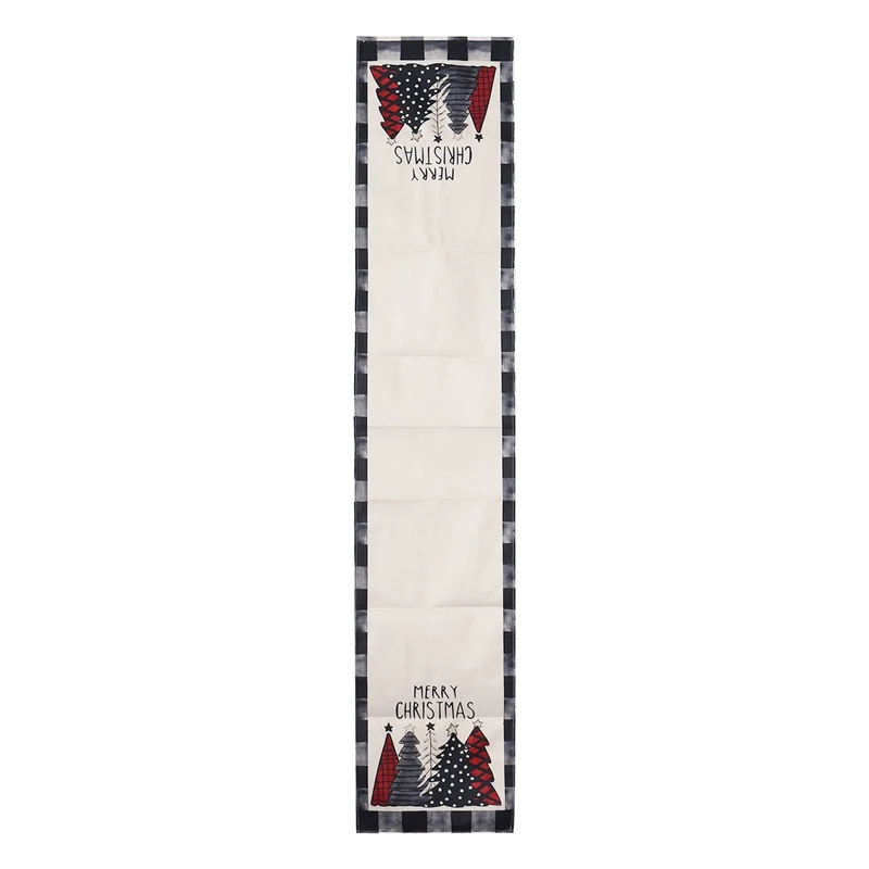 

Christmas Tree Printed Table Runner Flag Kitchen Dining Tablecloth Table Cloth Cover Home Party Decor