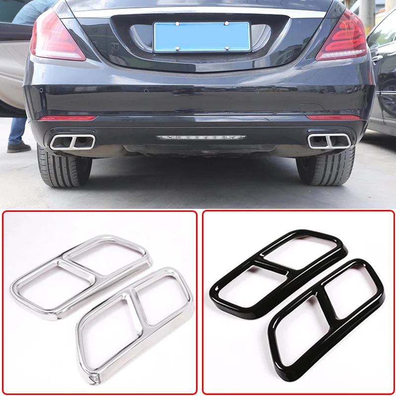 

2pcs Car Styling 304 Steel Exhaust Pipe Tail Cover Trim For Mercedes Benz S R Class W222 Coupe W251 GL Class X166 AMG Part