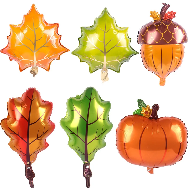 

Thanksgiving Pumpkin Pine Cones Maple Leaf foil Balloons Fall Themed Party Halloween Pumpkin Birthday Party Decoration Supplies