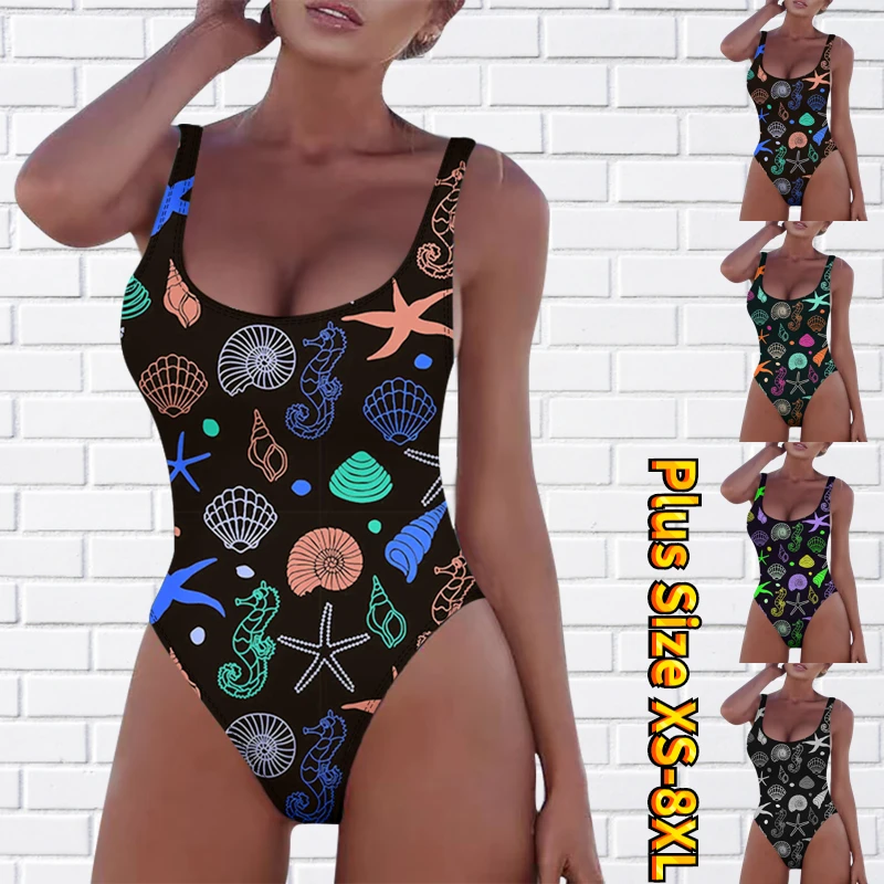 

New One Piece Monokini Bathing Suits Swimsuit High Waist for Big Busts Strap Bathing Suits Sports High-Waisted Women's Swimwear