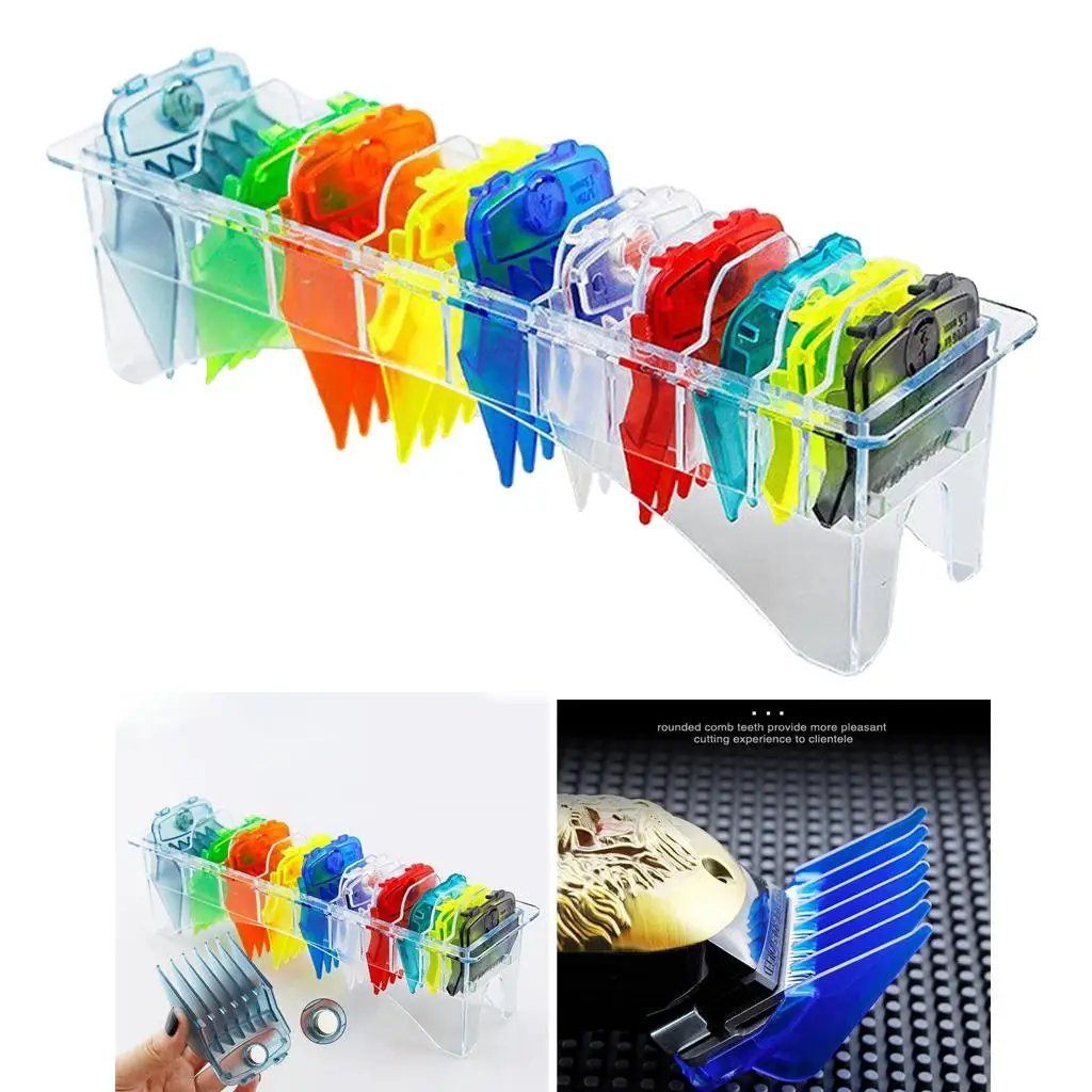 

10 Pieces Hair Guides Limit Guards Combs Set with Comb Rack