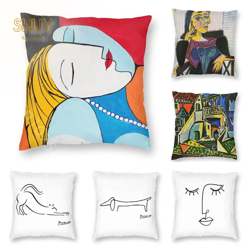 

Pablo Picasso Abstract Drawing Pillow Case Home Decorative Cushion Cover Living Room Bedroom Office Sofa Chair Decor Pillowcase