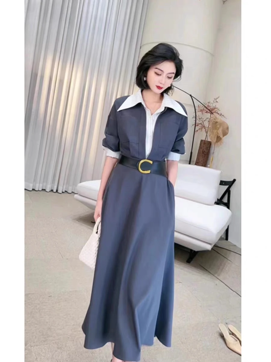 

2023 Spring/Summer Fashion New Women's Clothing Fake Two Pieces Windbreaker Skirt 0822