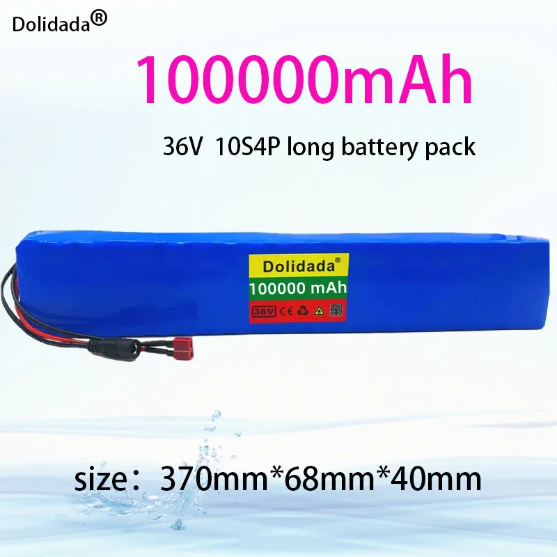

new high power 36V battery pack 10S4P 100000mAh 18650 battery pack for Ebike electric bicycle with BMS