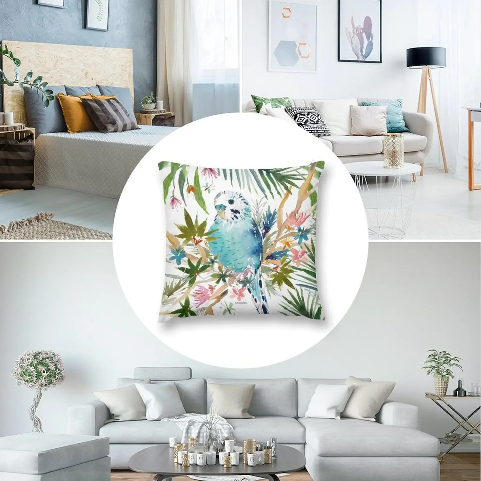 Пледы DOOV THE BLUE BUDGIE Подушка на заказ для кровати наволочки подушка