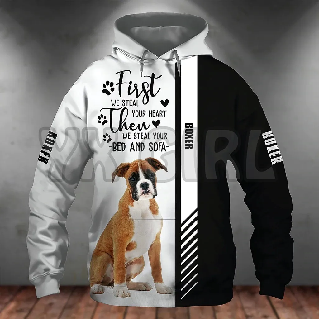 Боксеры-первый Мы украдем свое сердце 3D печатные толстовки унисекс пуловеры