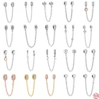 2022 новые белые паве бабочка Луна Звезда замок Безопасность Сделай Сам красивые бусины подходят к оригинальным шармам Pandora Серебро 925 браслет ювелирные изделия