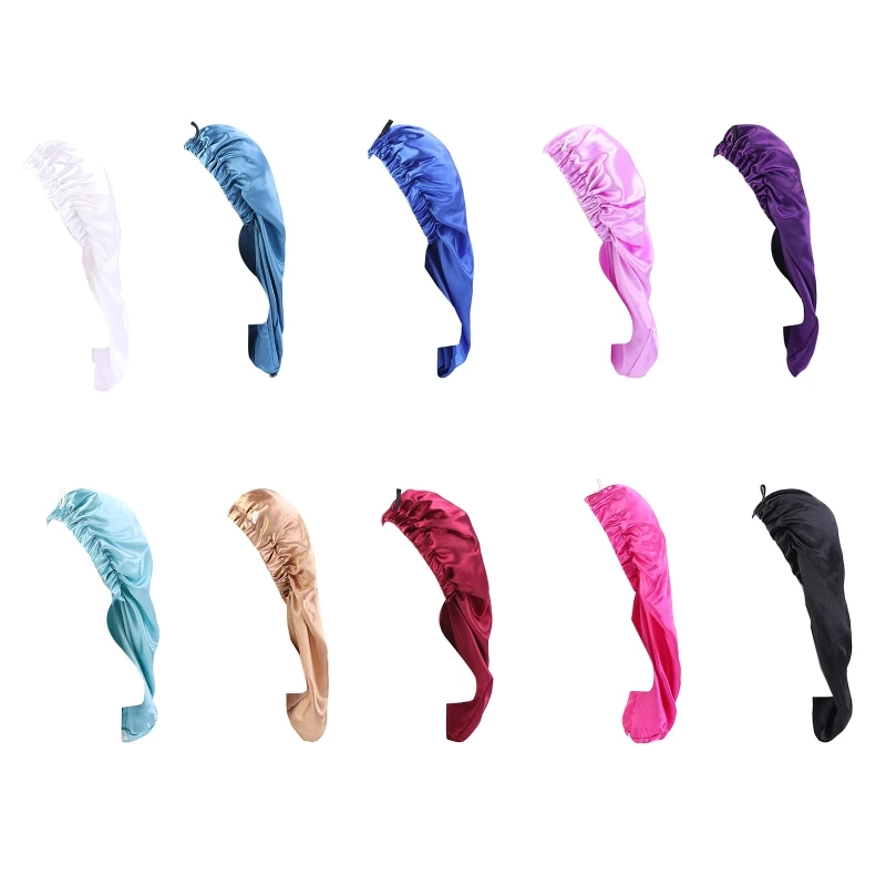 

Q39C Trendy Solid Color Sleep Chemo Adjustable Long Hair Wrap for Female