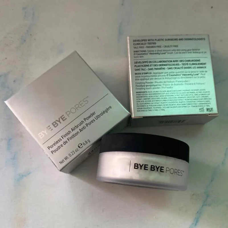

12pcs/lot bye bye pores poreless finish airbrush powder 6.8g matte Loose powder silk antioxidants powder