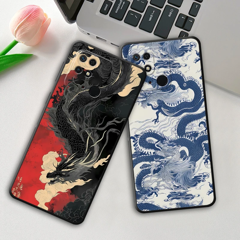 Фото Чехол для Xiaomi Poco F8 X3 X4 X5 X7 Pro F1 M3 M4 M7 Pro C61 M5 C50 C75 C71 F3, чехол для телефона с изображением дракона №1