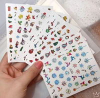 1pc christmas styles nails sticker comes with adhesive manicure art decorations decals foil cl028