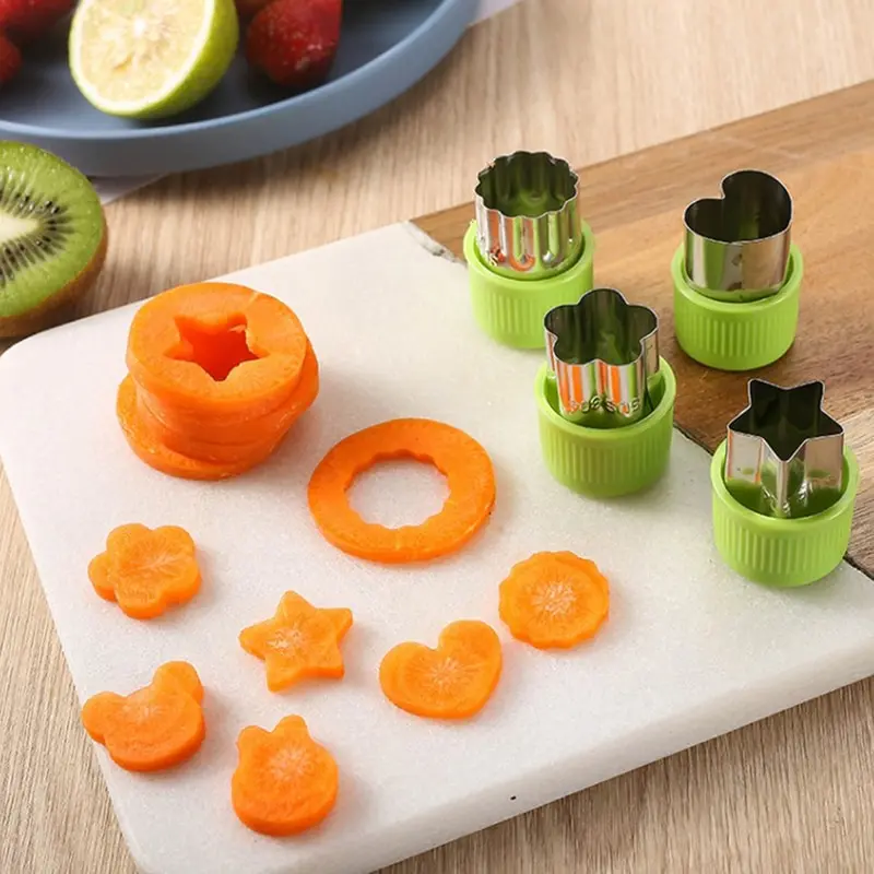 

3Pcs Stainless Steel Vegetable Cutters Set DIY Cookie Cutter Molds for Kids