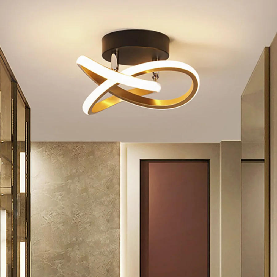 

Nordic Led Golden Ceiling Lamps Modern Minimalist Balcony Aisle Light Household Corridor Channel Ceiling Lamp Cloak Room Light