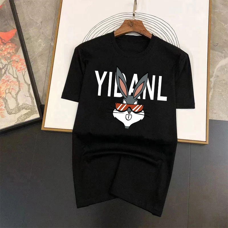 

2023 new summer body shirt loose men's trendy half-sleeved t-shirt cotton printed short-sleeved T-shirt Bugs Bunny T-shirt