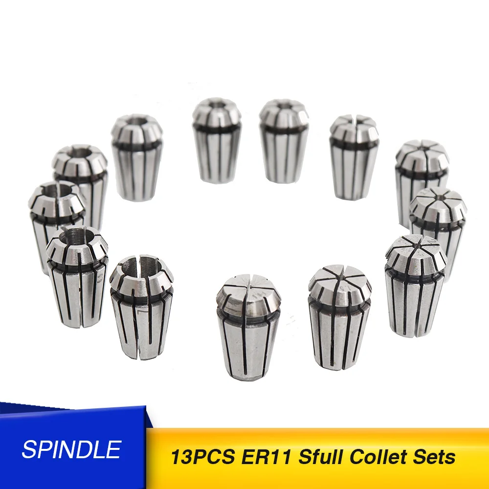 

Free shipping 13pcs ER11 ER collet chuck for CNC milling tool Engraving machine 500w spindle motor Chuck