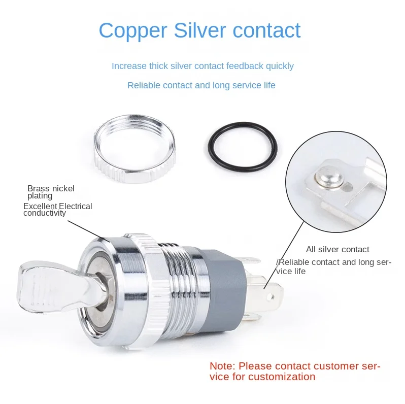 Переключатель кнопочный металлический самоблокирующийся 16 мм 2 положения