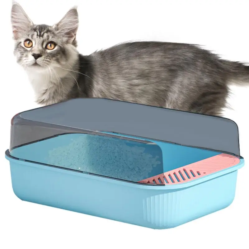 

Cat Toilet Cat Litter Box Open Top Cats Litter Box With Shield Travel Litter Tray For Kittens To Senior Cats Open Top Cats