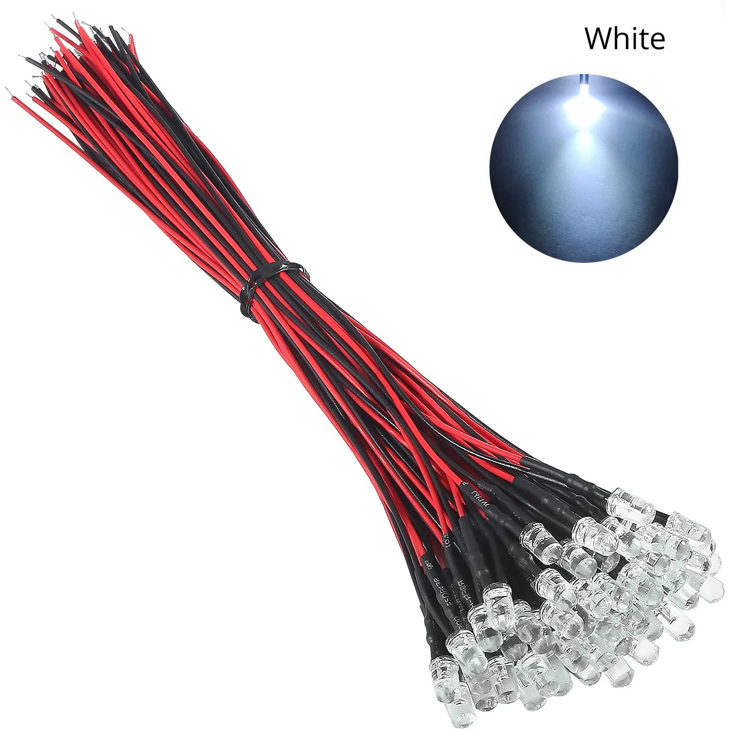 

20 шт., 3 мм, 5 мм, Предварительно Проводная стандартная лампа, лампочка, чип, бусины, кабель постоянного тока, 12 В, 20 см, украшение, флуоресцентные диоды