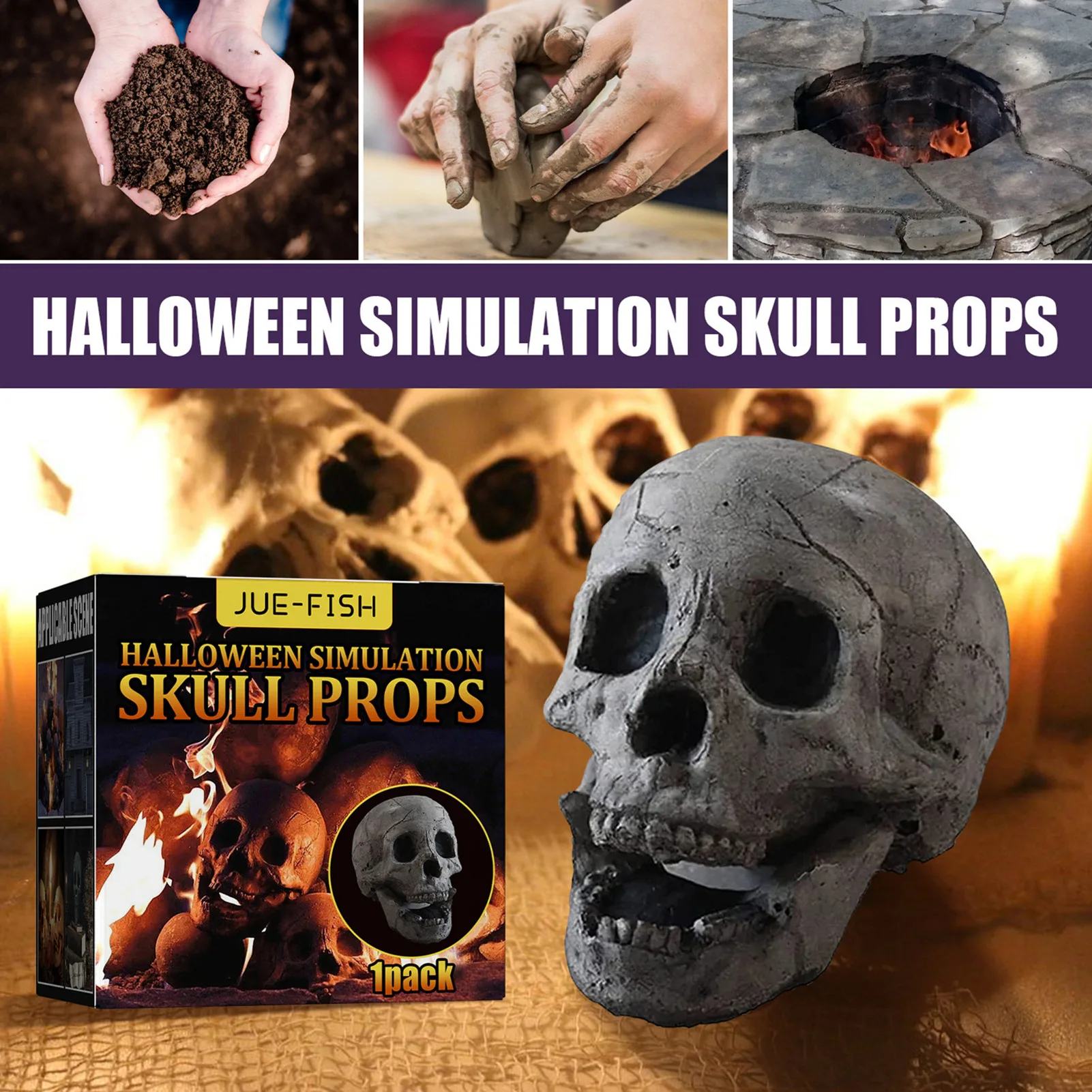 Огнеупорные керамические аксессуары для костра череп в виде черепа барбекю |