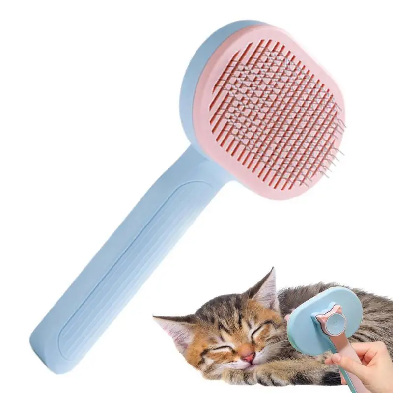 

Self Cleaning Slicker Brush Dog Brush For Shedding Dog Cat Bunny Pet Grooming Shedding Brush Easy Using Pet Massaging Tool
