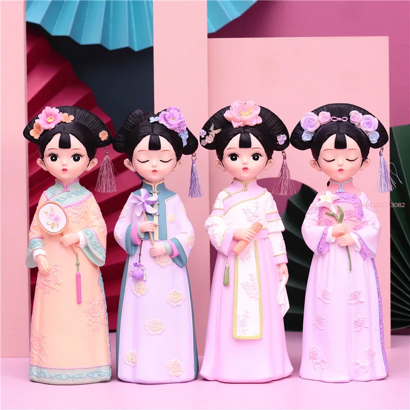 

Palace Style Resin Princess Girl Miniature Figurine Character Car Ornament Decoration Crafts Birthday Gifts Bake Cake Decoration