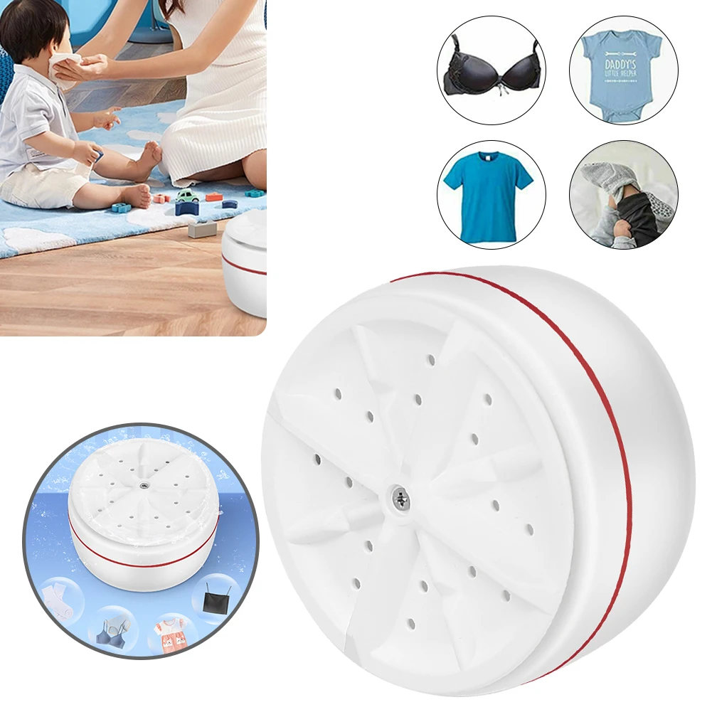 

Portable Ultrasonic Washing Machine Mini USB Powered Turbo Washer Clothing Cleaning Removes Dirt Washing Machine For Travel Home