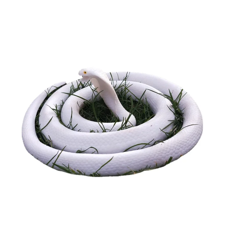 

Simulation Toy Snake Soft Glue Big White Snake Scary Fake Snake Whole Person Simulation Field Snake Cobra Toy Tricky Prank Toys