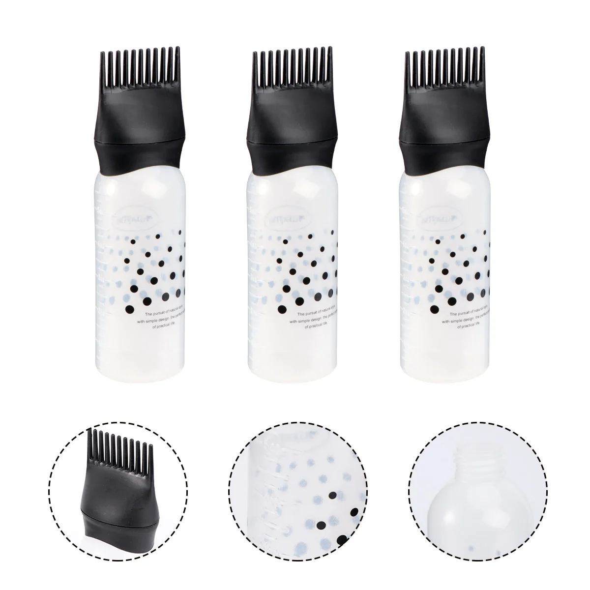 

3pcs spray bottles hair dye applicator bottle, comb applicator bottles hair oil bottle with comb for hair bleach, hair dye, Kit