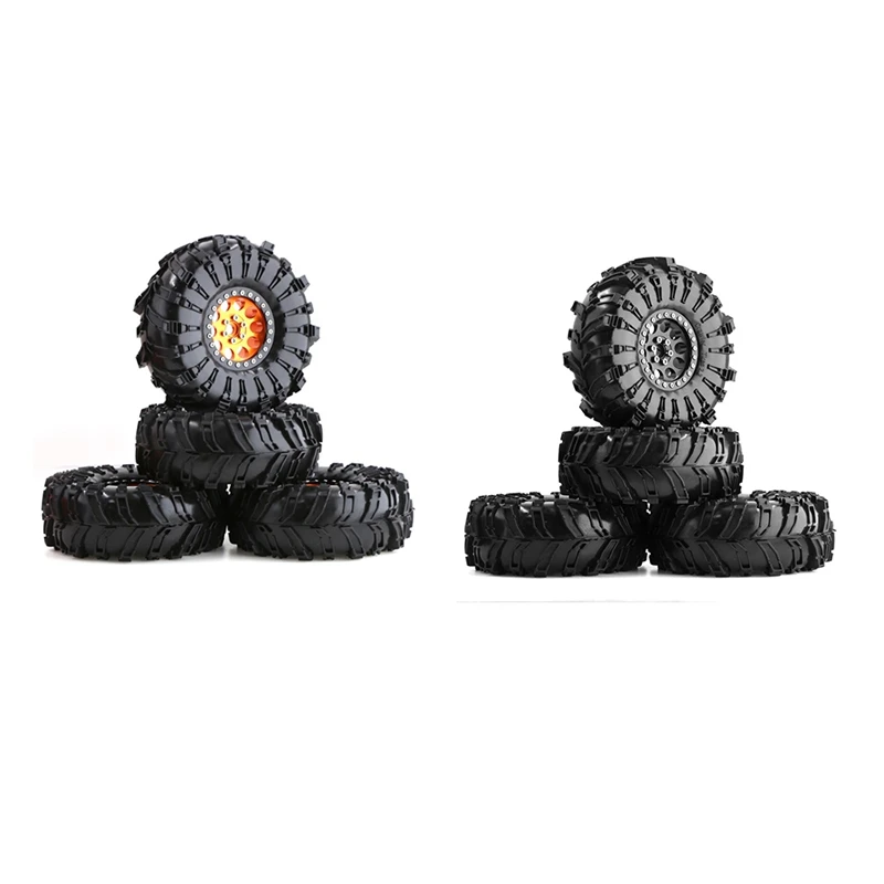 

-4PCS 140Mm Metal 2.2 Beadlock Wheel Rim Tire Set For 1/10 RC Crawler Car Axial SCX10 Wraith Capra Traxxas TRX4 D90