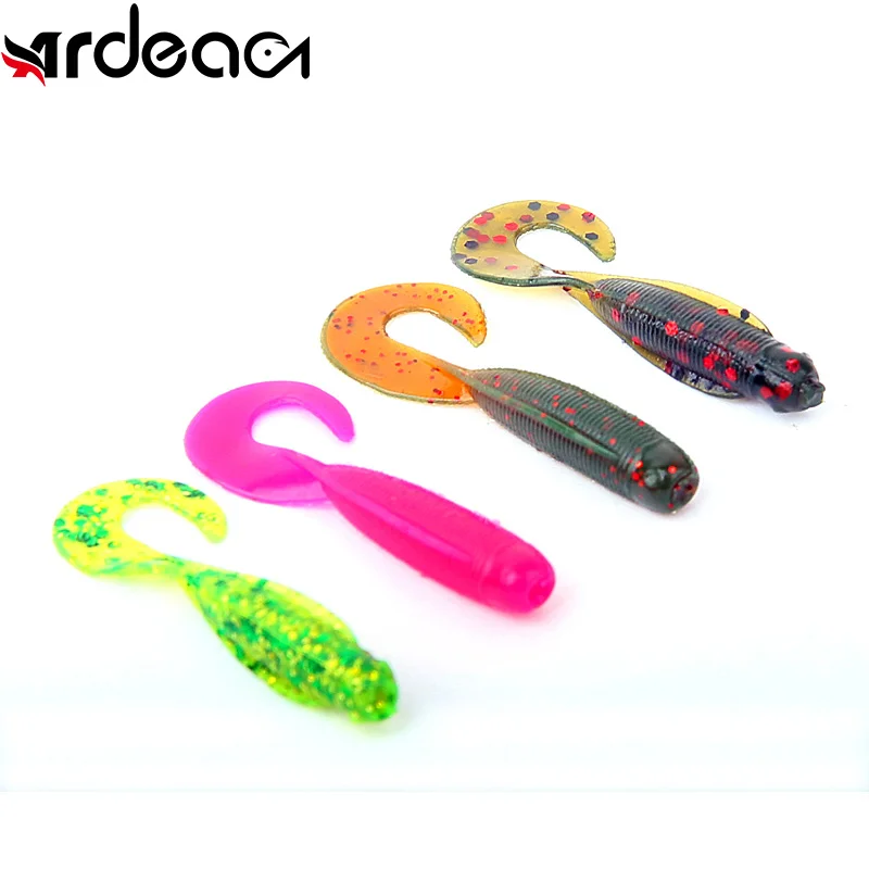 

ARDEA Curly Jig Soft Lure 75mm/3.5g 10pcs Silicone Worm Long Tail Swimbaits Artificial Rubber Wobblers Bass Carp Fishing Tackle