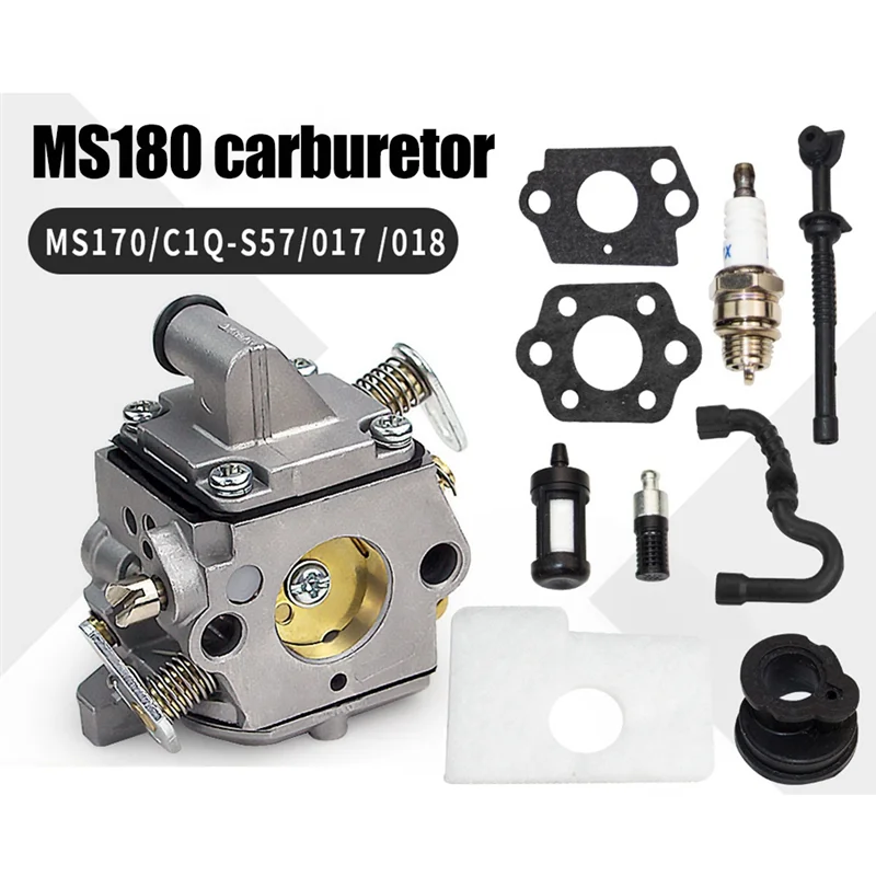 Для карбюратора STIHL MS180 170 масляная пила C1Q-S57 017 018 1130-120-0603 комплект прокладок