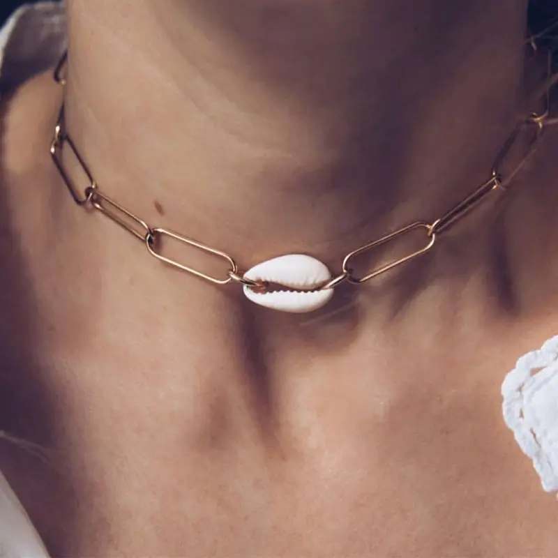 

Natural Sea Shell Statement Choker Necklace Bohemia Beach Women Jewelry